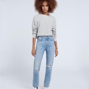 Re/Done 70s Straight Sunfaded Indigo Denim Jeans